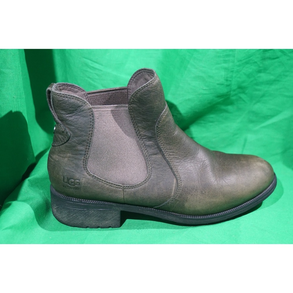 UGG Womens Bonham Ankle Boot lll Brown Leather Pull On Winter Booties Size 9 - Picture 5 of 9